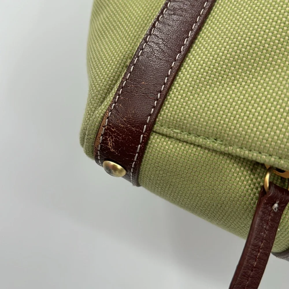 Coakley Laptop Bag green and brown leather